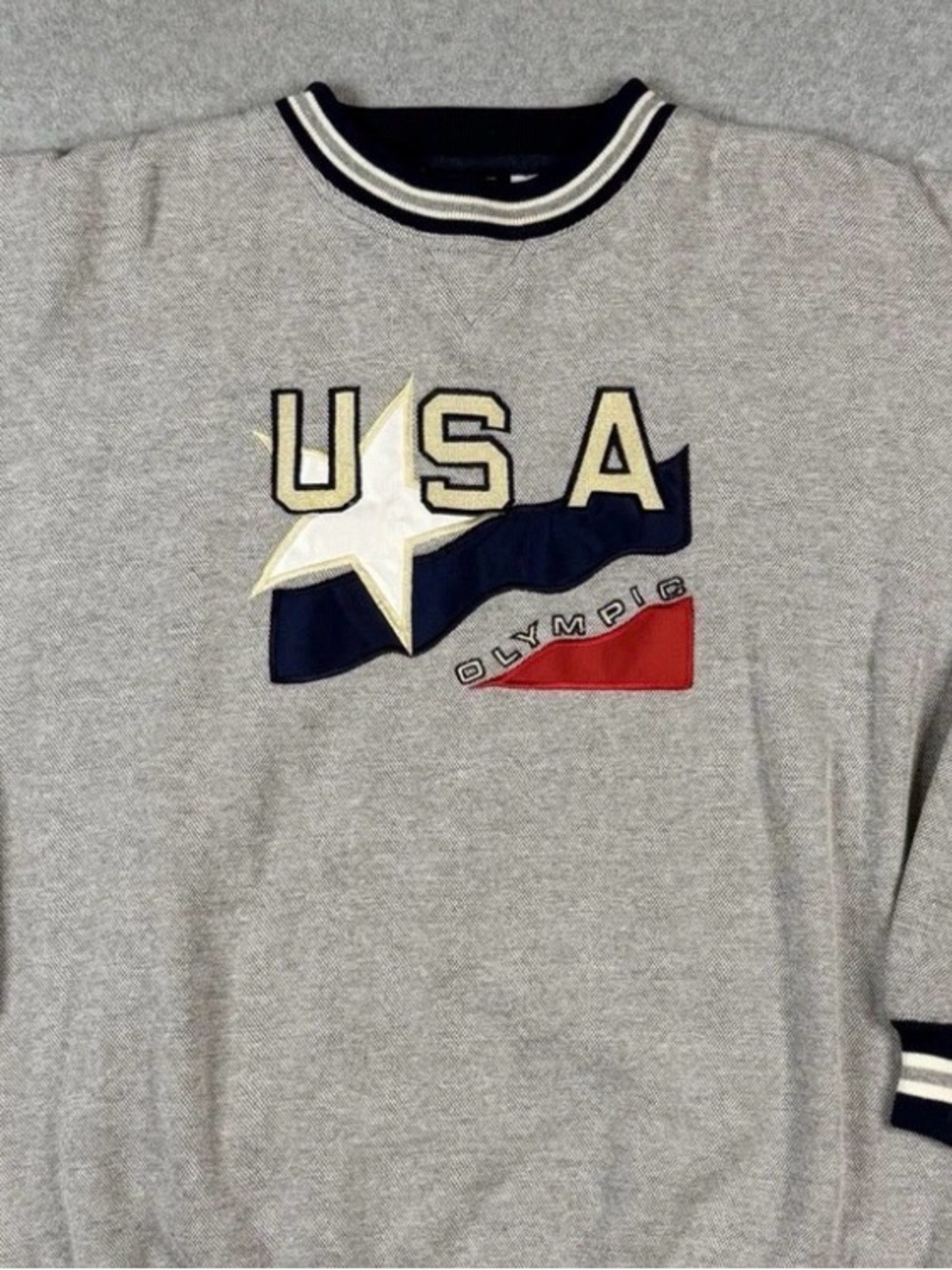 jcpenney Navy and White USA Olympic Crewneck Sweatshirt